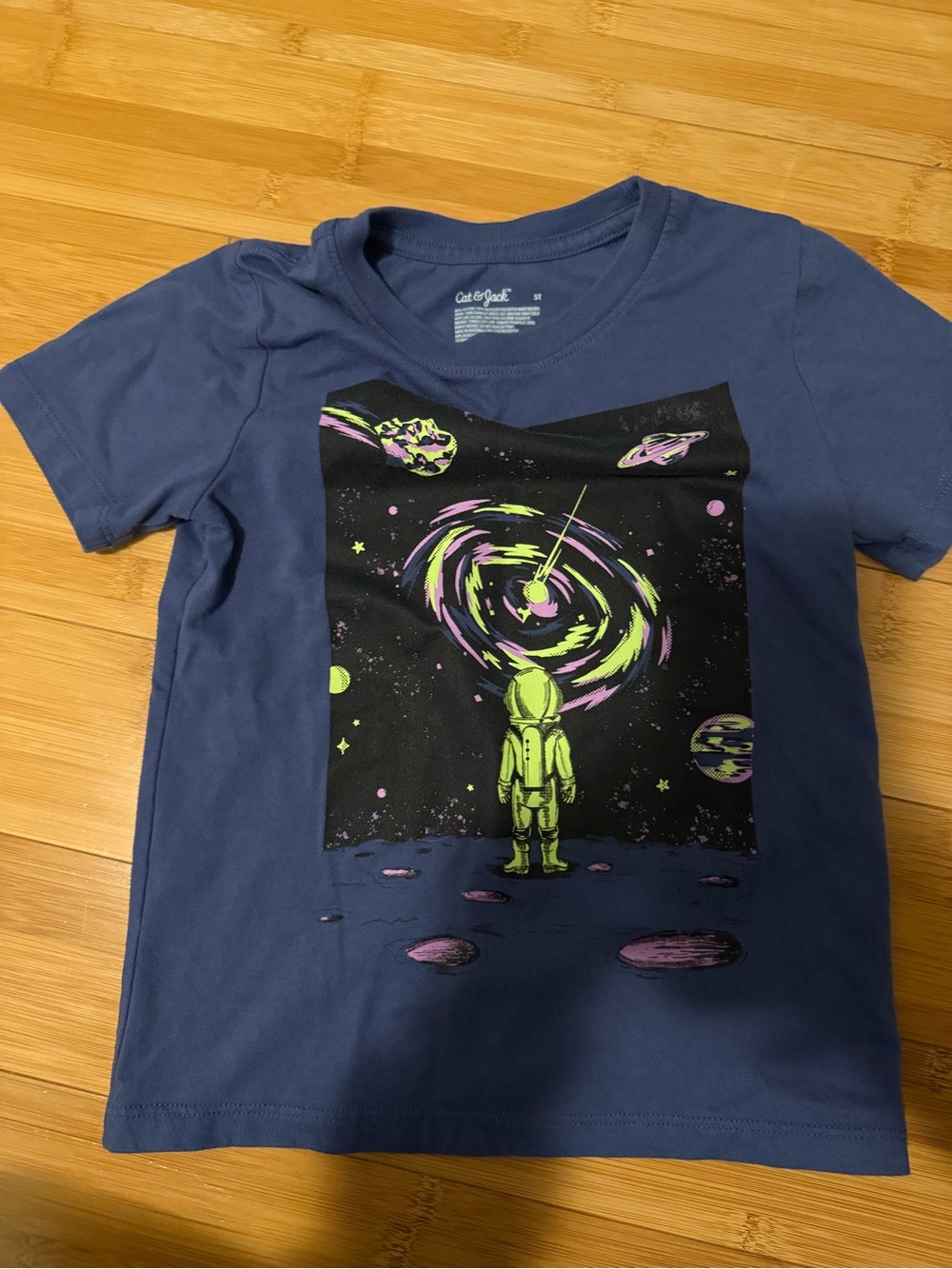 Cat & Jack Blue Short-Sleeve Astronaut Space Tee